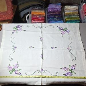 Floral Embroidered Tablecloth